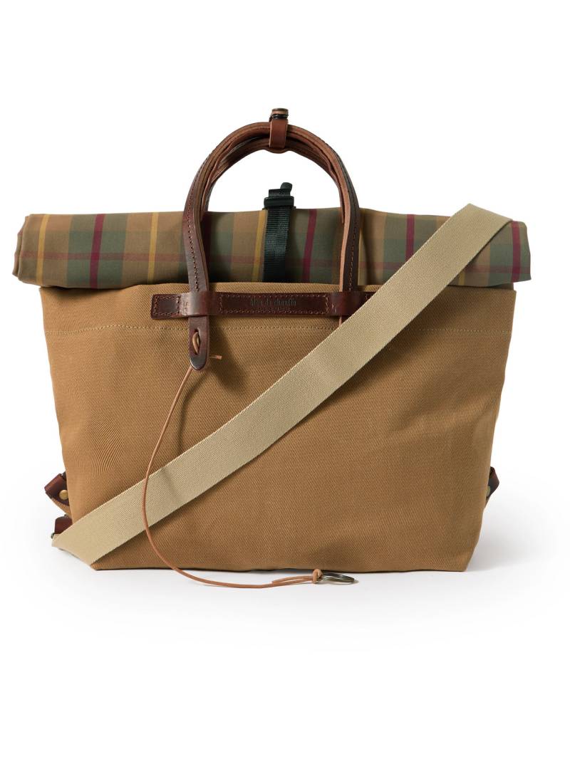 Bleu de Chauffe - Woody Business Leather-Trimmed Checked Canvas Messenger Bag - Men - Brown von Bleu de Chauffe