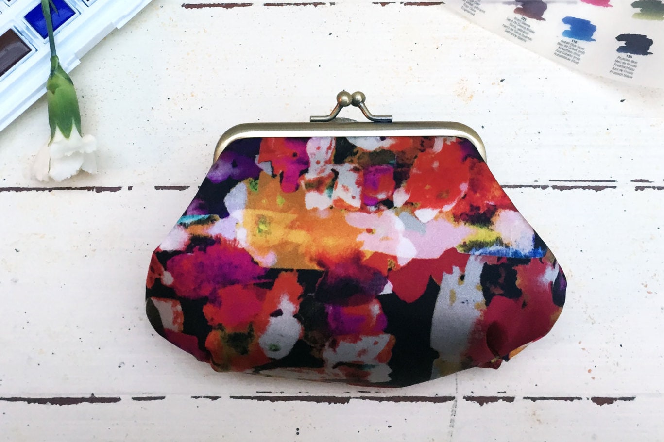 Seiden Stoff Geldbörse/Geldbeutel/Muttertasche/Schwester Geschenkideen/Schwiegermutter/Tochter/Schwiegertochter/Schwägerin/Beste Freundin/Wichteln von BleuetTextiles