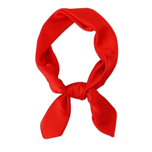 Bliceon Damen Seidentuch aus leichter Seide, Eleganter Seidenschal, Bandana, Halstuch und Kopftuch, Geschenk für Frauen, Vielseitiges Seidenschal (Großes Rot) von Bliceon