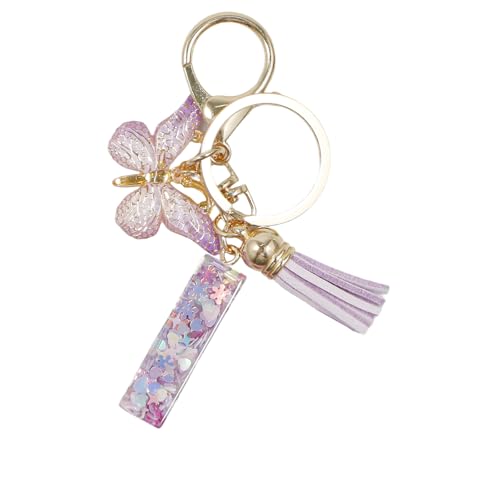 Bliceon Personalisierter Schlüsselanhänger mit Schmetterling für Mädchen, Anfangsbuchstabe Schlüsselanhänger, Geschenk für Teenager und junge Frauen - I von Bliceon