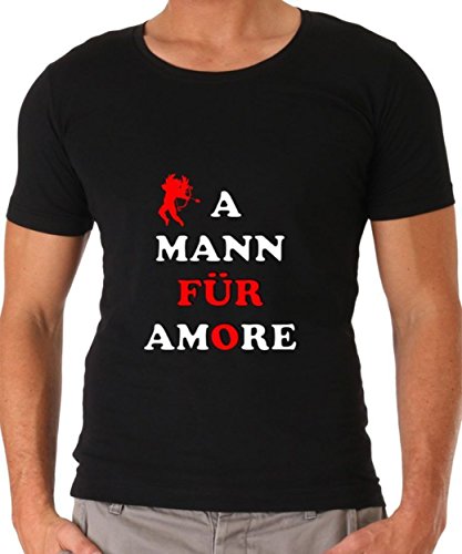 A Mann FÜR Amore ICH Bin WIE ICH Bin Apres SKI Malle SPRÜCHESHIRT Karneval Partyshirt T-Shirt FÜR Frauen UND MÄNNER S-3XL (XXL, Schwarz) von Blickfang