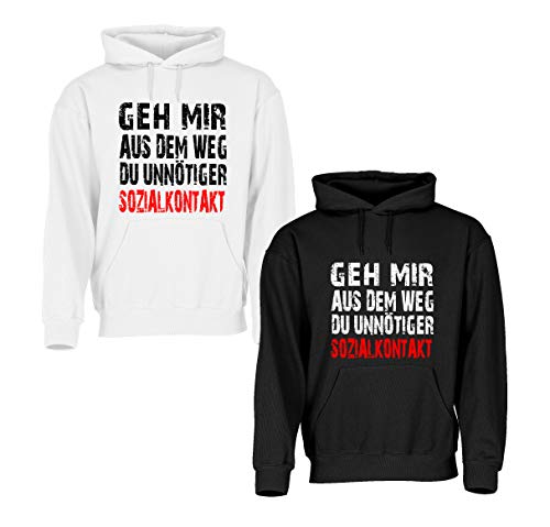 Blickfang GEH Mir AUS DEM Weg DU UNNÖTIGER SOZIALKONTAKT | Fuck The Virus | FCK CRN | Kapuzensweat | Pulli, Sweatshirt, Hoodie, SPRÜCHESHIRT, Funshirt | GRÖSSE S-2XL (Schwarz, S) von Blickfang