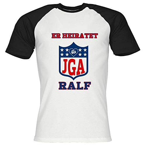 Junggesellenabschied T-Shirt | JGA Herren T-Shirt | American Football |Sprücheshirt | Junggesellenabschied | Bräutigam | Team Bräutigam | Größe S-XXXL | Hochzeit (ER HEIRATET, M) von Blickfang