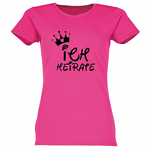 Junggesellinnenabschied Tshirt | JGA -DISNEY | ICH HEIRATE - WIR FEIERN | JGA | Damen Shirt | Party, Hochzeit, Feier | BRAUT | Braut Team | Gr. XS-3XL (XXL, Pink (Ich Heirate)) von Blickfang