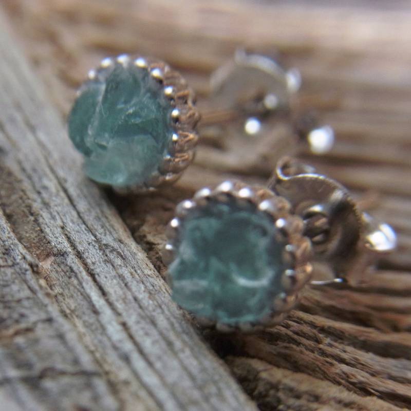 Aquamarin Ohrstecker Aquamarinohrstecker Ohrschmuck Hellblau Silber Edelsteinohrstecker Geschenke Für Sie von Blickfang2