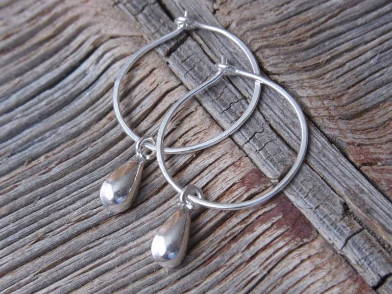 Creolen Silber 20 Mm Ohrringe Ohrhänger Tropfen Kreis Dot Barren Bar Geschenke Für Frauen von Blickfang2