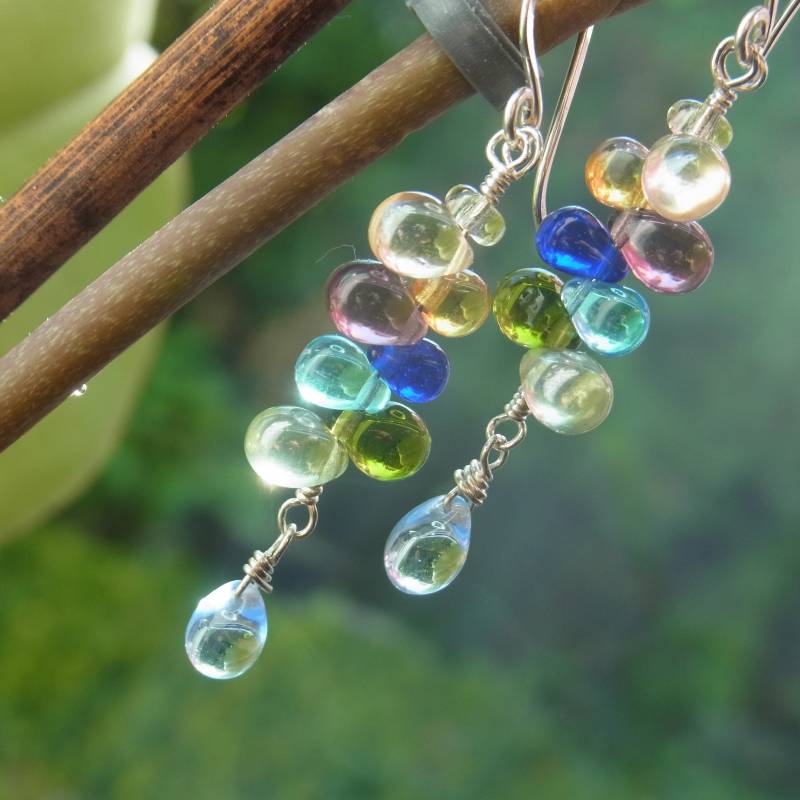 Ohrringe Bunt # Regenbogen - Silber Glasohrringe Geschenke Für Frauen von Blickfang2