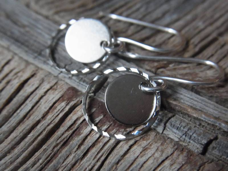 Ohrringe Mit Ringen 12mm Und Scheiben 8mm Ohrhänger Kreis Creolen Geschenke Für Frauen Freundin Muttertag von Blickfang2