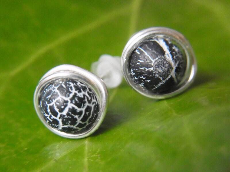 Ohrstecker Achat Schwarzgrau Ohrschmuck Stecker Edelsteinohrstecker Silber Ohrstecker Achat Schwarzgrau Ohrschmuck Stecker Edelsteinohrstecker Silber von Blickfang2