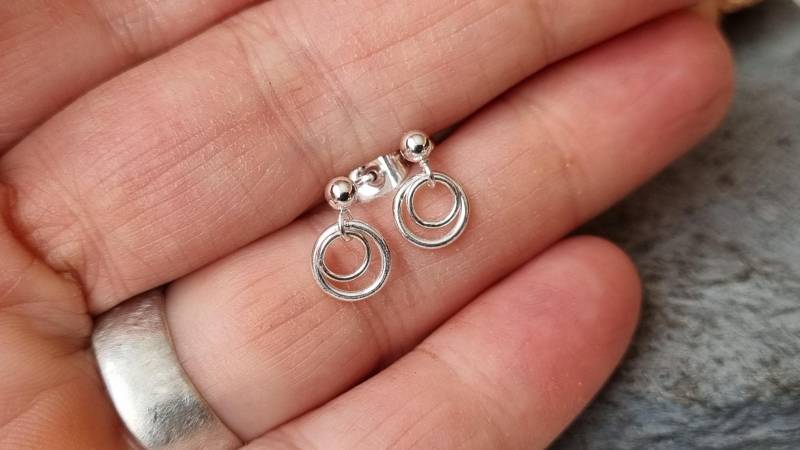 Ohrstecker Kleine Ringe, Silber, Edelstahl, Geschenke Für Sie von Blickfang2