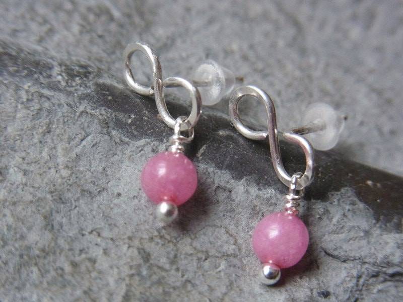 Ohrstecker Unendlichkeit Rosa Liebe Infinity Morganit Stecker Ohrschmuck Ohrringe Geschenke Für Frauen von Blickfang2