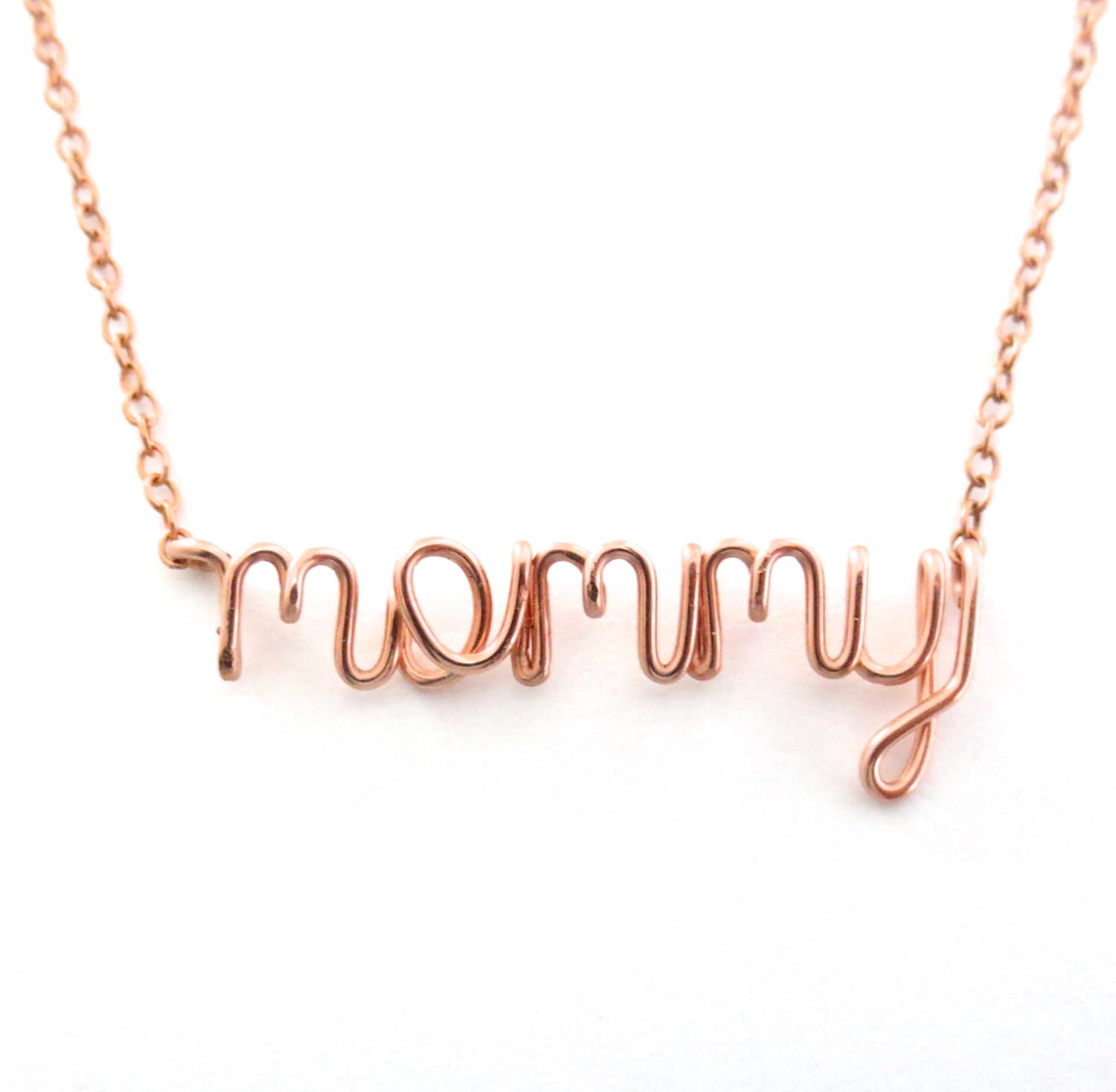 Mama Halskette. Rose Gold Mom Kleinbuchstaben Script Mommy Halskette in 14K Roségold Gefüllt. Muttertagsgeschenk. Push Up Geschenk Von Aziza Jewelry von BlighPoshJewelry