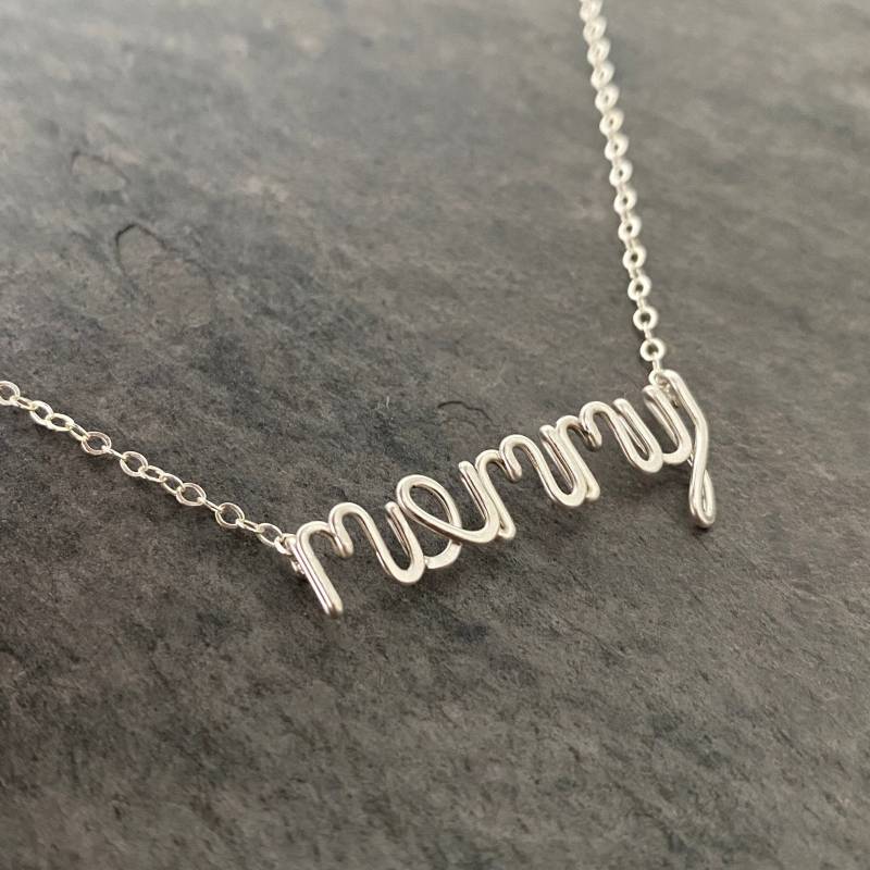 sterling Silber Halskette Mit Aufschrift "Mommy' Handgemachte Neue Mutter Geschenk von BlighPoshJewelry