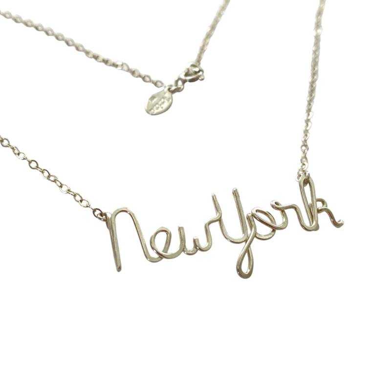 sterling Silber New York Script Halskette Draht Namenskette von BlighPoshJewelry