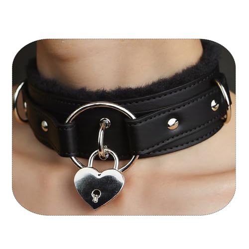 Punk Choker Halsband für Frauen mit Liebesschloss Verstellbare Gothic Leder Choker Halskette für Frauen Schwarz Punk Choker Halsband für Frauen mit Liebesschloss Verstellbare Gothic Leder Choker Halskette für Frauen Schwarz von Blinan