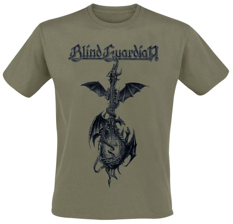 Blind Guardian Dragon Guitar T-Shirt oliv in S von Blind Guardian