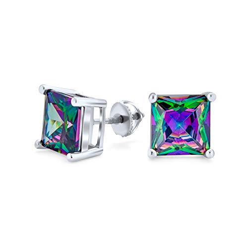 0,75 Quadratische Schwarze Mystische Regenbogen Prinzessschliff Zirkonia CZ Ohrstecker .925 Sterlingsilber Schraubverschluss 6MM 0,75 Quadratische Schwarze Mystische Regenbogen Prinzessschliff Zirkonia CZ Ohrstecker .925 Sterlingsilber Schraubverschluss 6MM von Bling Jewelry