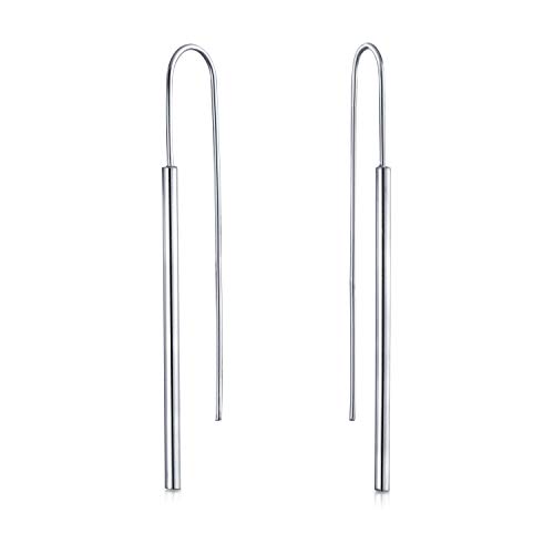 Minimalistisch Geometrisch Linear Bar Threader Ohrringe Für Frauen Für Teenager .925 Sterling Silber von Bling Jewelry