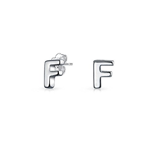 Abc Minimalistisch Bsperren Alphabet Buchstabe F Initialee Ohrstecker Für Teenager Für Frauen .925 Sterling Silber von Bling Jewelry