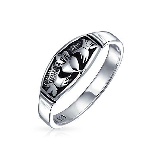 BFF keltische irische Freundschaftspaare versprechen Claddagh Ehering Ring für Männer für Frauen oxidiertes .925 Sterling Silber von Bling Jewelry