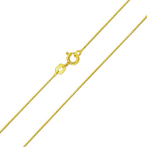 Basic Dünne 019 Gauge Kasten Kette Halskette Für Frauen 14K Gold Plattiert .925 Sterling Silber 16 Zoll Hergestellt In Italy von Bling Jewelry
