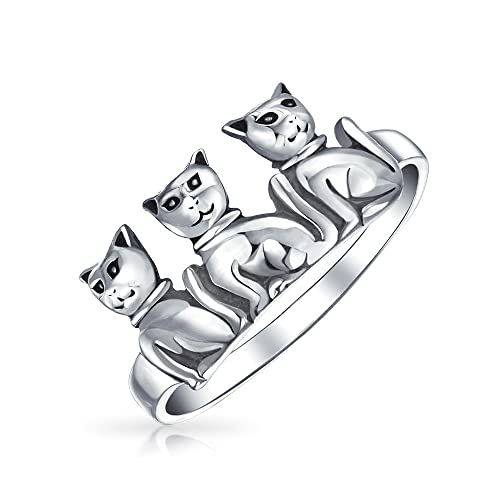 Bff Freundschaft Drei Beste Freunde Familie Kätzchen Katze Ring Band Für Teenager Für Frauen .925 Sterling Silber Ring von Bling Jewelry