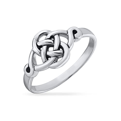 Personalisierte Zarte Beste Freunde Irische Keltische Liebesknoten Bff Unendlichkeitsversprechen Ring 2Mm Band Für Teenager Frauen Oxidiertes .925 Sterling Silber Anpassbar von Bling Jewelry