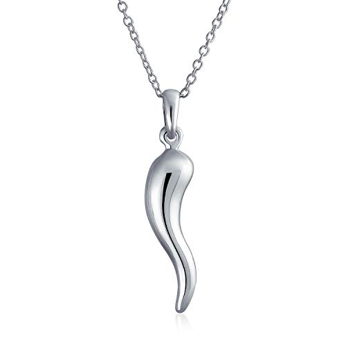 Schutz Amulett Italienisch Horn Anhänger Halskette Für Frauen Für Männer Teen .925 Sterling Silber von Bling Jewelry