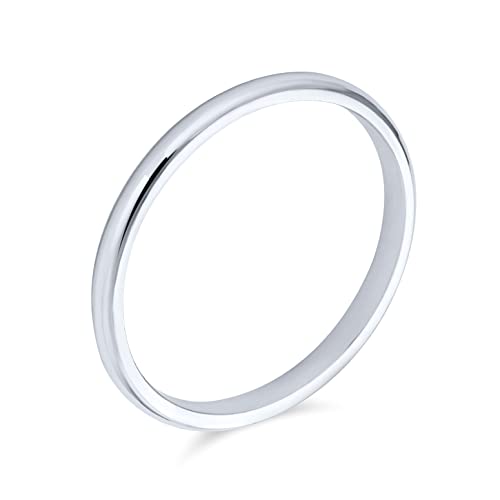 Einfacher Minimalistischer Dünner Stapelbarer .925 Sterling Silber Paare Ehering Ring Für Männer Für Frauen 2Mm von Bling Jewelry