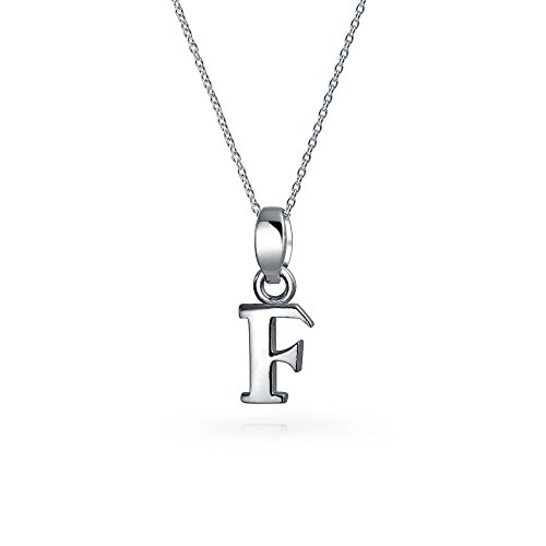 Bling Jewelry Abc Bsperrenbuchstaben Alphabet F Initialee Anhänger Halskette Für Teenager Für Frauen .925 Sterling Silber von Bling Jewelry