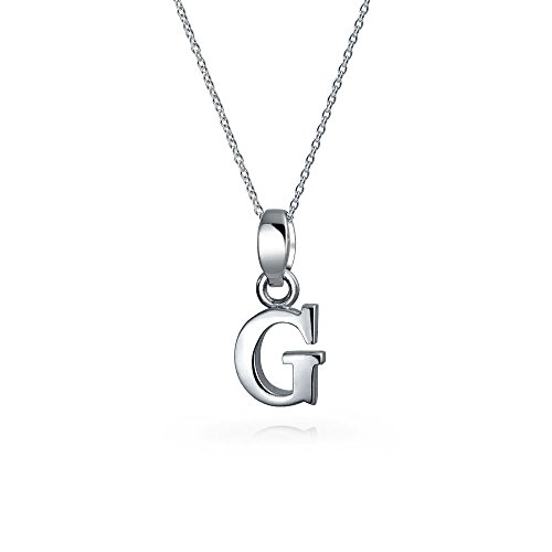 Bling Jewelry Abc Bsperrenbuchstaben Alphabet G Initialee Anhänger Halskette Für Teenager Für Frauen .925 Sterling Silber von Bling Jewelry