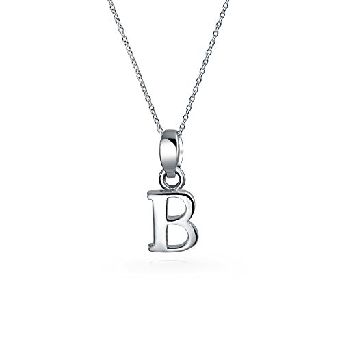 Bling Jewelry Abc Capital Bsperren Letter Alphabet B Initiale Anhänger Halskette Für Teenager Für Frauen .925 Sterling Silber von Bling Jewelry