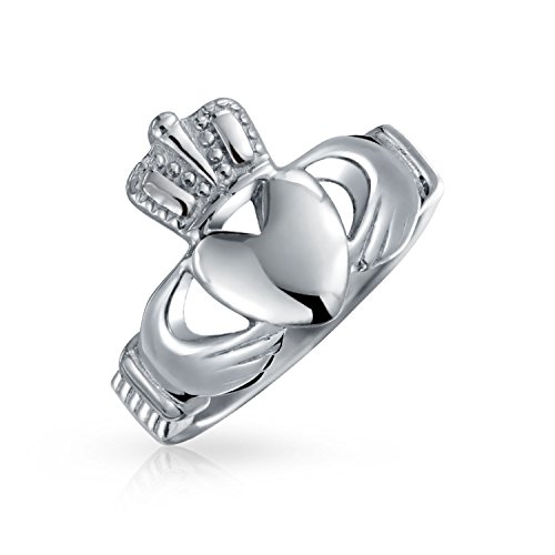 Bling Jewelry Bff Himmlisch Irish Friendship Paare Abschlussballise Claddagh Ring For Men For Freundin Silver Tone Edelstahl von Bling Jewelry