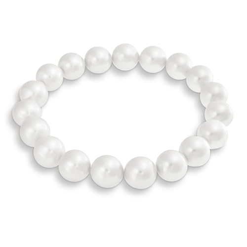 Bling Jewelry Einfache Mode Kugel Runde Stapelbare Einstrang Stretch Weiße Simulierte Perlenarmband Für Frauen Für Teenager 10MM Bling Jewelry Einfache Mode Kugel Runde Stapelbare Einstrang Stretch Weiße Simulierte Perlenarmband Für Frauen Für Teenager 10MM von Bling Jewelry