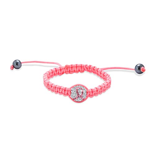 Rosa Band Krebs Überlebende Pave Kristall Kugel Shamballa Inspiriert Armband Für Frauen Rosa Schnur String Verstellbar von Bling Jewelry