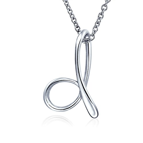 Bling Jewelry Buchstabe D Cursive Alphabet Skript Initialee Anhänger Halskette Für Frauen .925 Sterling Silber 18 Zoll Bling Jewelry Buchstabe D Cursive Alphabet Skript Initialee Anhänger Halskette Für Frauen .925 Sterling Silber 18 Zoll von Bling Jewelry