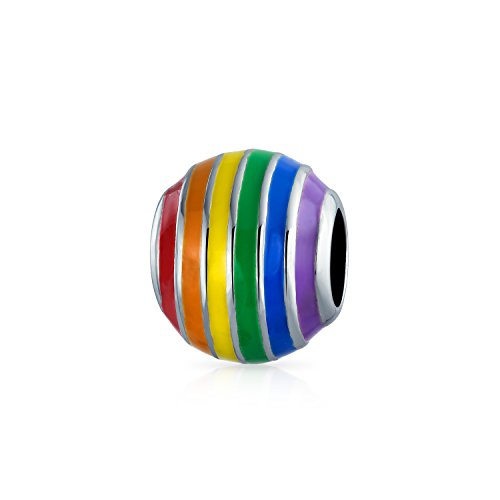 Bling Jewelry Bunter Emaille .925 Sterling Silber Lgbtq Rechtssymbol Regenbogen Abstandsperlenanhänger Für Frauen Teenager Passt Zu Europäischem Armband Bling Jewelry Bunter Emaille .925 Sterling Silber Lgbtq Rechtssymbol Regenbogen Abstandsperlenanhänger Für Frauen Teenager Passt Zu Europäischem Armband von Bling Jewelry