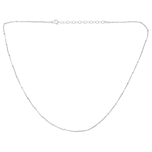 Bling Jewelry Dünne Minimalistisch 1.5Mm .925 Sterling Silber Himmlischen Curb Link Mit Winzigen Bahnhofären Ball Saturn Kette Halskette Für Frauen 16 18 Zoll von Bling Jewelry