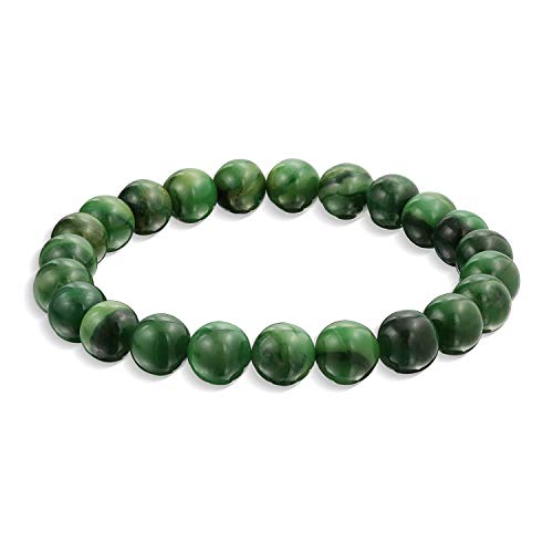 Bling Jewelry Edelstein Halbedelstein Grüner Afrikanischer Jade Runder Perlenkugel 8MM Stapel Stretch Armband Für Frauen Männer Teenager Unisex Strang Bling Jewelry Edelstein Halbedelstein Grüner Afrikanischer Jade Runder Perlenkugel 8MM Stapel Stretch Armband Für Frauen Männer Teenager Unisex Strang von Bling Jewelry