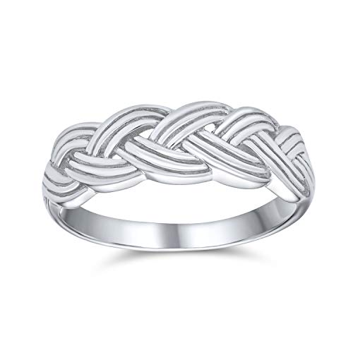 Bling Jewelry Einfach Geflochtenes Zopfmuster Halb Ewigkeits Hochzeitsbandring Für Frauen Und Teenager Aus .925Er Sterlingsilber 5Mm von Bling Jewelry