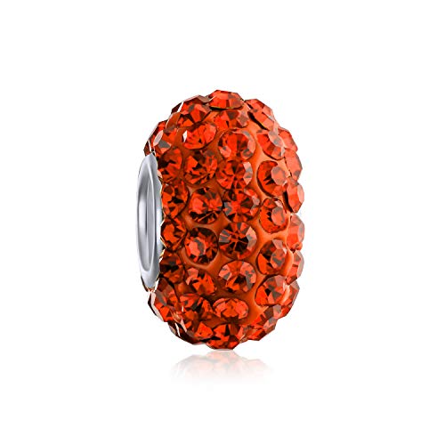 Bling Jewelry Massive Bright Orange Spacer Bead Core .925 Sterling Silber Passt Europäischen Charmee Armband Für Frauen Für Teenager von Bling Jewelry