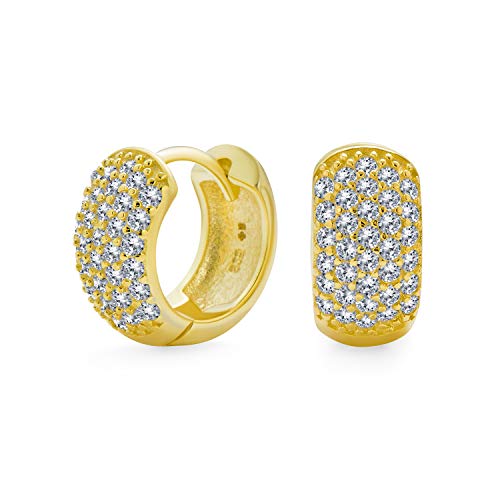 5 Fünf Reihen Pflaster Zirkonia Breite Huggie Creolen Für Frauen 14K Vergoldet .925 Sterlingsilber 5 Fünf Reihen Pflaster Zirkonia Breite Huggie Creolen Für Frauen 14K Vergoldet .925 Sterlingsilber von Bling Jewelry