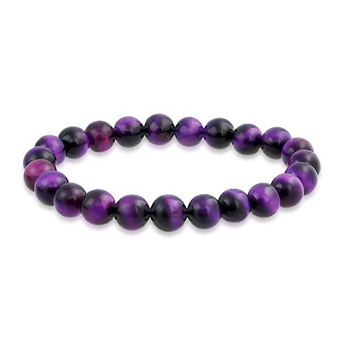 Bling Jewelry Halbedelstein Lila Tigerauge Runde Perle 8MM Stapel Stretch Armband Für Frauen Männer Teen Unisex Einzelstrang Bling Jewelry Halbedelstein Lila Tigerauge Runde Perle 8MM Stapel Stretch Armband Für Frauen Männer Teen Unisex Einzelstrang von Bling Jewelry