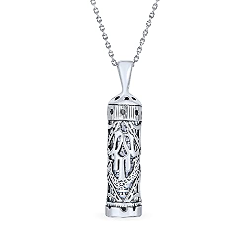 Bling Jewelry Hanukkah Magen Judaic Hamsa Hand Pergament Anhänger Kabbalah Halskette Für Bat Mitzvah Für Männer Für Frauen .925 Sterling Silber von Bling Jewelry