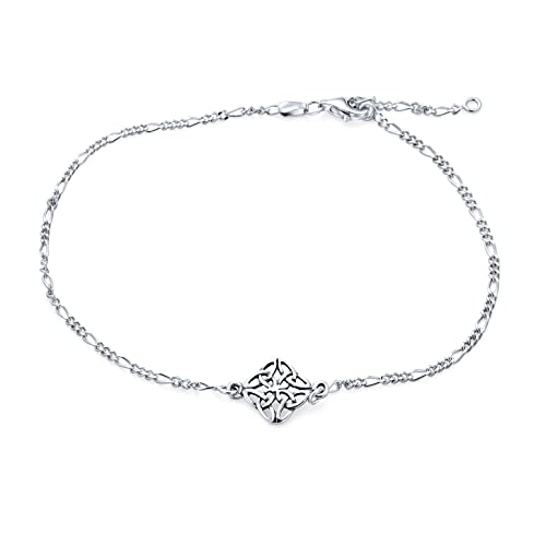 Bling Jewelry Keltischer Liebesknoten Triquetra Fußkettchen Knöchelarmband Für Frauen Teenager Oxidiertes .925 Sterling Silber Verstellbar von Bling Jewelry