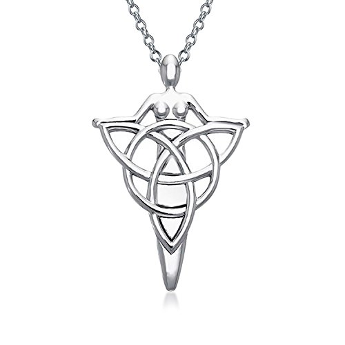 Bling Jewelry Irish Triquetra Großen Keltischen Alten Göttlichen Gottheit Danu Göttin Des Baumes Beschützer Des Landes Anhänger Halskette Für Frauen .925 Sterling Silber von Bling Jewelry