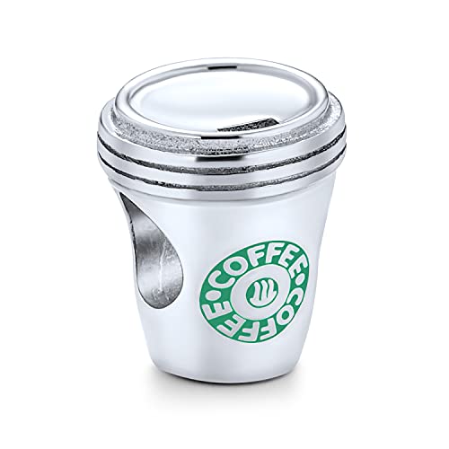 Latte Liebhaber Reisebecher Getränk Kaffeetassen Charm Anhänger Für Frauen Teenager Studenten .925 Sterlingsilber Passt Zu Europäischem Charm Armband von Bling Jewelry