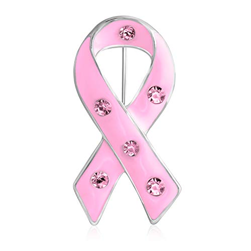 Kristallakzent Emaille Prävention Und Bewusstsein Rosa Schleife Unterstützung Der Sache Brustkrebs Überlebende Brosche Für Frauen Silber Gold Plattiert von Bling Jewelry