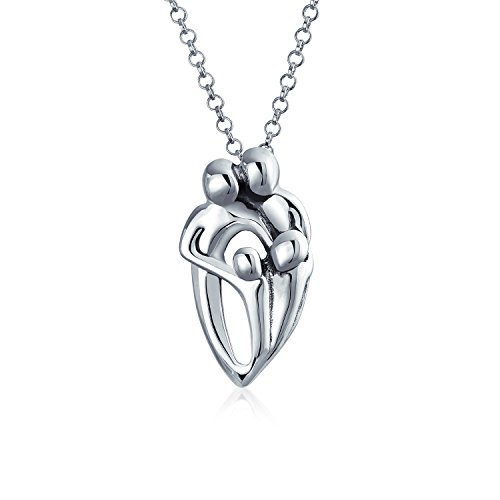 Bling Jewelry Liebende Familie Eltern Vater Mutter Halskette Anhänger Für Mutter Frauen Frau .925 Sterling Silber von Bling Jewelry