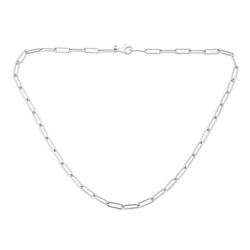 Bling Jewelry Massive Strong .925 Sterlingsilber Italienisch Gerundet Link 3.5MM Kette Halskette Für Männer Frauen Nickel-Free Made In Italy 18 Inch von Bling Jewelry